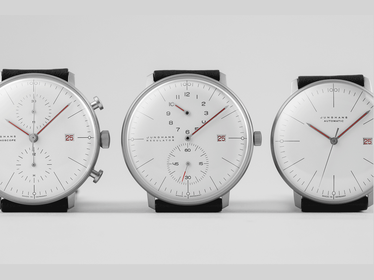 Max Bill、Struktur mit drei Farben Junghans Max Bill Models in Black & White and Shades of Grey